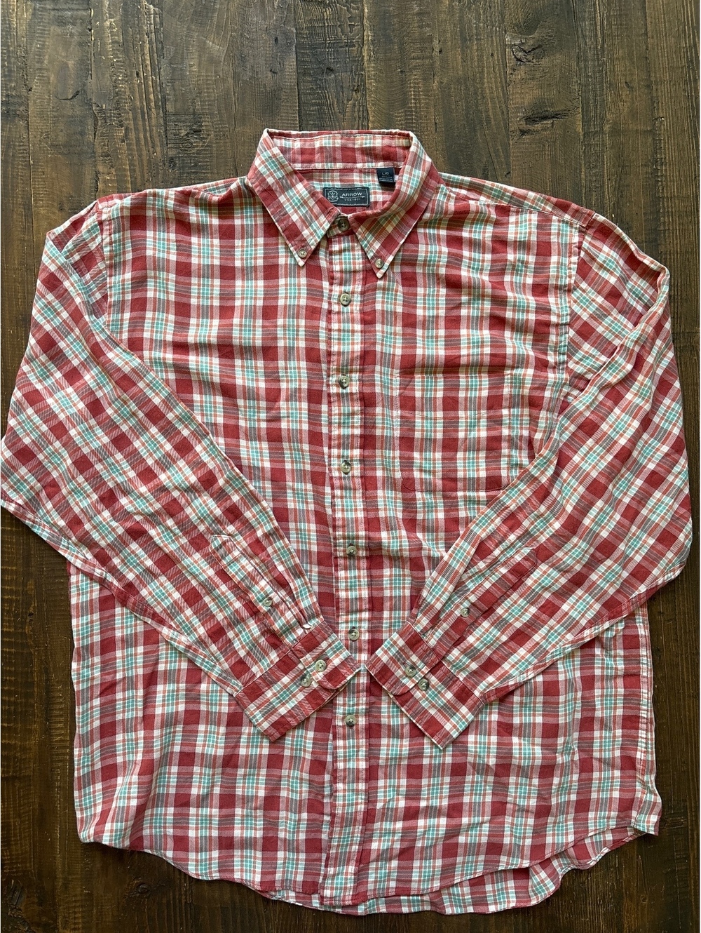 Arrow long sleeve plaid shirt